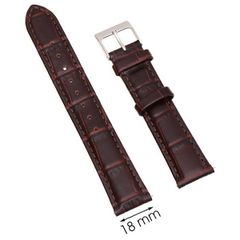  Dây da đồng hồ 18 mm nâu L002-04-18 