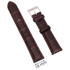  Dây da đồng hồ 18 mm nâu L002-04-18 