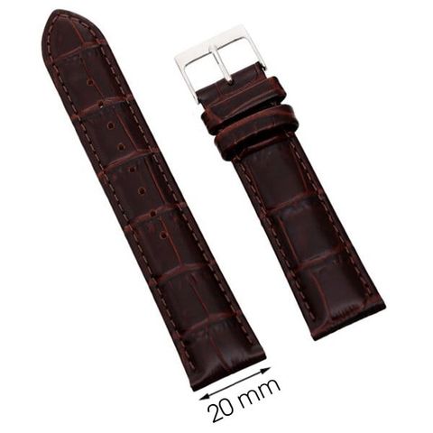 Dây da đồng hồ 20 mm nâu L002-05-20