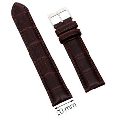  Dây da đồng hồ 20 mm nâu L002-05-20 