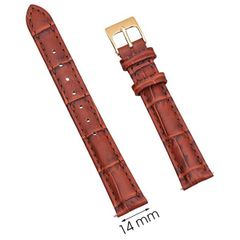  Dây da đồng hồ size 14mm Nâu L006-02-14 