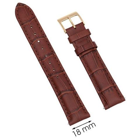 Dây da đồng hồ 18 mm nâu L006-04-18