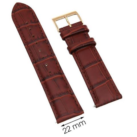 Dây da đồng hồ 22 mm nâu L006-06-22