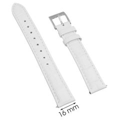  Dây da đồng hồ size 16mm Trắng L009-03-16 