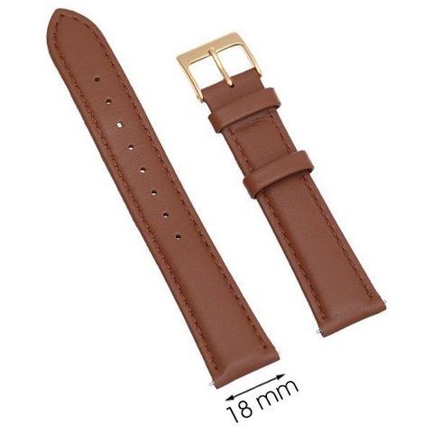 Dây da đồng hồ 18 mm nâu L010-04-18