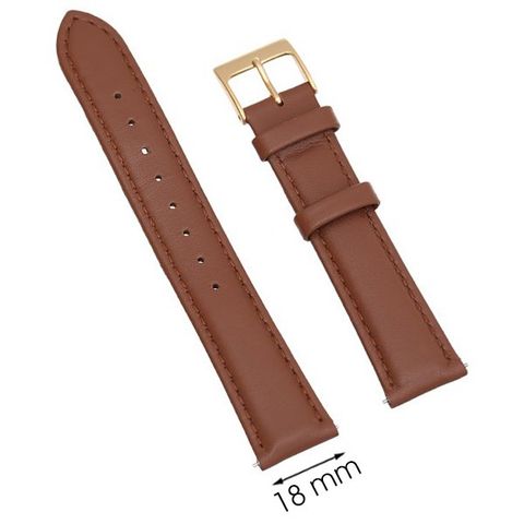 Dây da đồng hồ 18 mm nâu L010-04-18