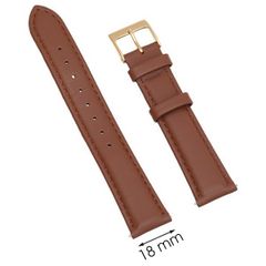 Dây da đồng hồ 18 mm nâu L010-04-18 