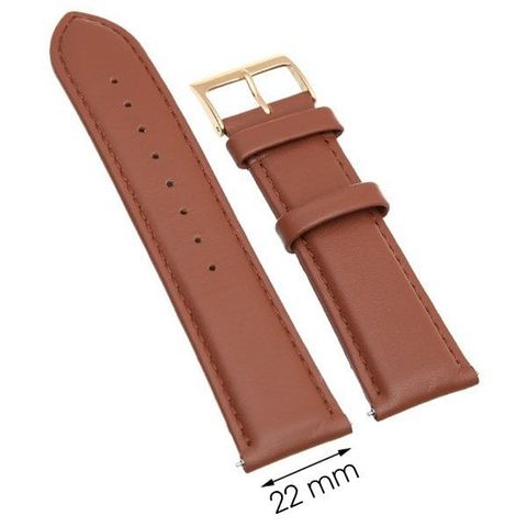 Dây da đồng hồ 22 mm nâu L010-06-22