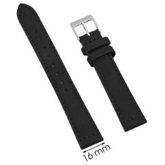  Dây da đồng hồ size 16mm Đen L014-03-16 