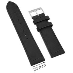  Dây da đồng hồ size 22mm Đen L014-06-22 