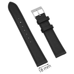  Dây da đồng hồ size 18mm Đen L015-04-18 
