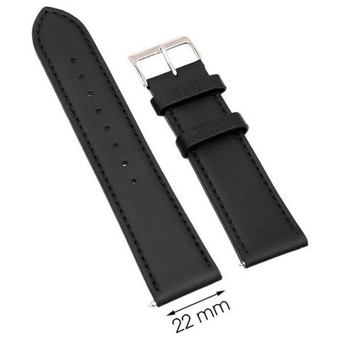 Dây da đồng hồ size 22mm Đen L015-06-22