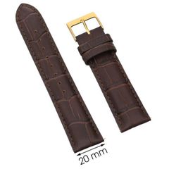  Dây da đồng hồ 20 mm nâu L016-05-20 