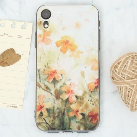 Ốp lưng iPhone XR Nhựa dẻo solid in hình COSANO SR171106 Hoa vàng