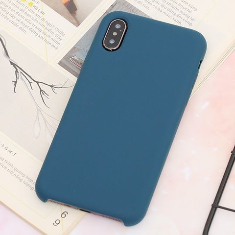 Ốp lưng iPhone X/Xs nhựa dẻo LIQUID SILICONE B JM Lục lam