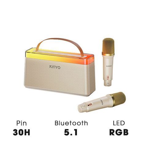 Loa karaoke mini RGB Bluetooth KINYO C10 20W