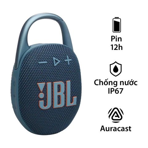 Loa JBL Clip 5 (NEW 2024), Bluetooth 5.3, Pin 12 Giờ, Chống Nước IP67, Auracast, App JBL Portable, Nhiều Màu Sắc