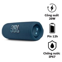  Loa JBL Flip 6, Pin 12 Giờ, Chống Nước IP67, Bluetooth 5.1, PartyBoost, Công Suất 20W 