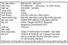  Máy lọc không khí Sharp FP-JM30V-B 