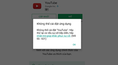  Lỗi 501 không thể cài đặt bản cập nhật YouTube trên CH Play 