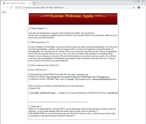 Lorenz - Một băng đảng ransomware mới nhắm mục tiêu doanh nghiệp
