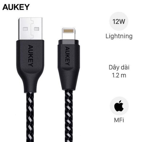 Cáp Lightning MFI 1.2 m AUKEY CB-AL1 Đen