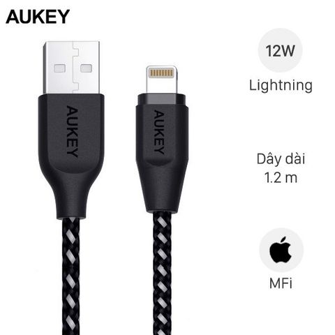 Cáp Lightning MFI 1.2 m AUKEY CB-AL1 Đen