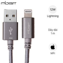  Cáp Lightning MFI 1 m Mbest DS286-WB Xám 