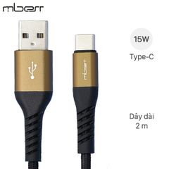  Cáp Type-C 2 m Mbest DS463-WB Đen 