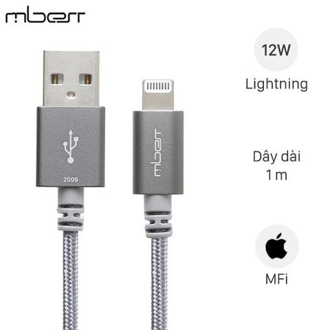 Cáp Lightning MFI 1m Mbest DS949-WB Xám