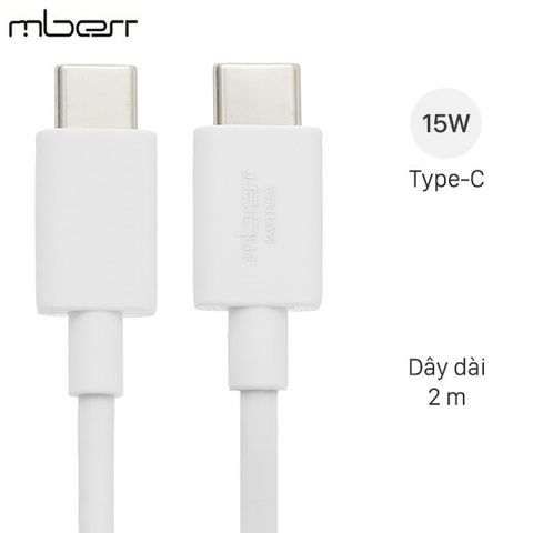 Cáp Type C - Type C 2m Mbest SMXU75 Trắng