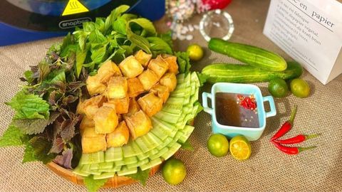 Cách làm đậu hũ chiên giòn chấm mắm tôm bằng nồi chiên không dầu thơm ngon