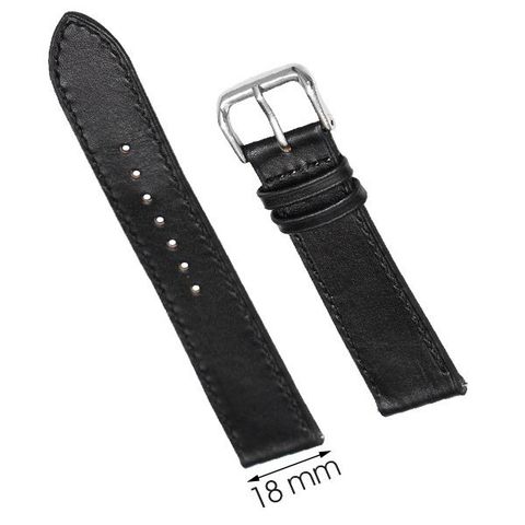 Dây da đồng hồ size 18 mm đen DVM1K1