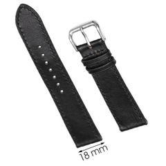  Dây da đồng hồ size 18 mm đen DVM1K1 
