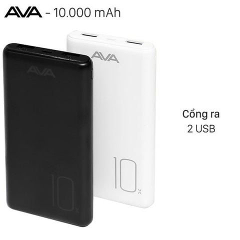 Pin sạc dự phòng Polymer 10.000mAh AVA PJ JP196 Đen