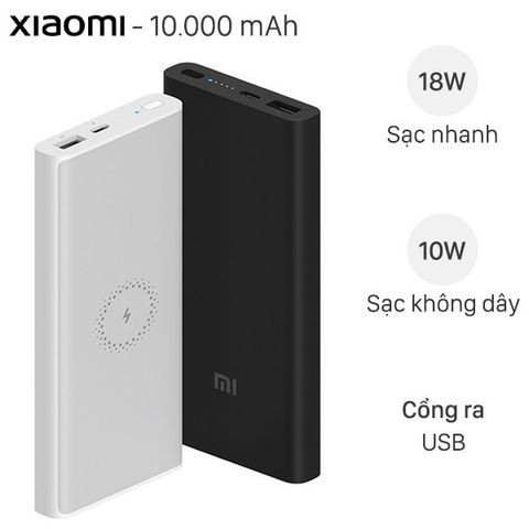 Pin sạc dự phòng Polymer 10.000mAh không dây Type C Xiaomi Mi Wireless Power Bank Essential
