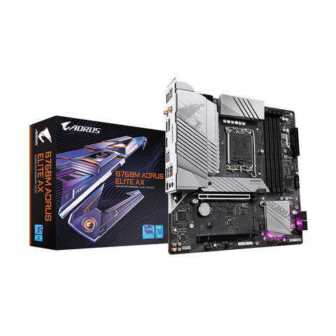 Mainboard Gigabyte B760M AORUS ELITE AX (Intel B760, Socket LGA1700, Micro ATX, 4 khe RAM DDR5)