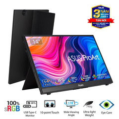  Màn Hình Di Động Cảm Ứng ASUS PROART PA148CTV 14″ IPS 100% sRGB, 100% Rec.709, Color Accuracy ΔE < 2, chứng nhận Calman Verified, USB-C 