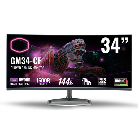 Màn hình Cooler Master GM34-CW 34Inch 1Ms 144Hz Curved