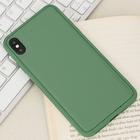 Ốp lưng iPhone Xs Max nhựa cứng viền dẻo PU Candy OSMIA Xanh
