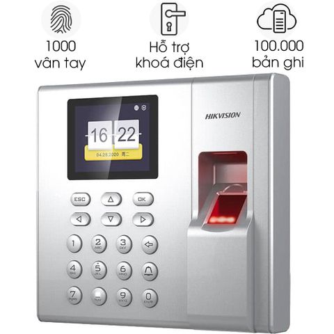 Máy chấm công vân tay Hikvision DS-K1T8003F