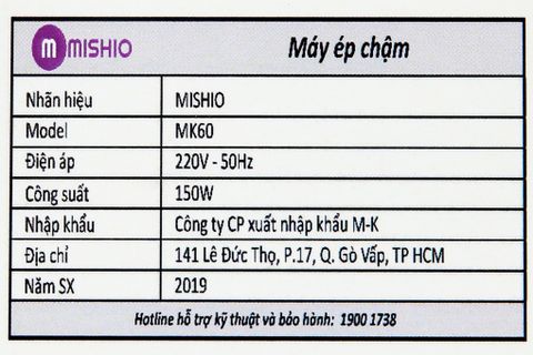 Máy ép trái cây Mishio MK60