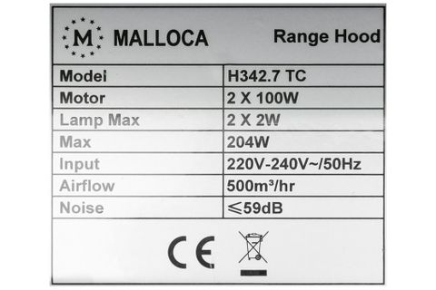 Máy hút khói Malloca H342.7 TC