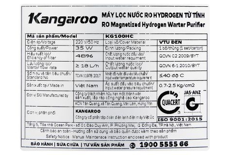 Máy lọc nước Kangaroo KG100HC (Imei)