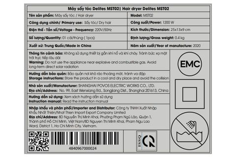Máy sấy tóc Delites MST02
