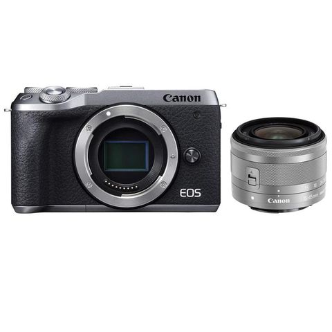 Máy Ảnh Canon Eos M6 Mark Ii Body/ Bạc + Ef-m15-45mm F3.5-6.3 Is Stm