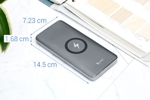 Pin sạc dự phòng Polymer 10000mAh Không dây Type C PD QC3.0 Xmobile P66D Xám