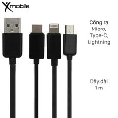  Cáp 3 đầu Lightning Type-C Micro 1 m Xmobile AP03-1000 