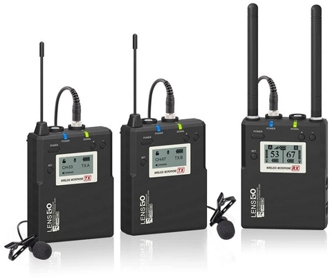 Microphone Wireless LensGo LWM 338C Double (2 phát 1 thu)