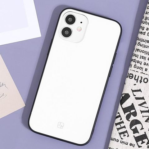 Ốp lưng iPhone 12 Mini Nhựa cứng viền dẻo Glass Duo JM Trắng